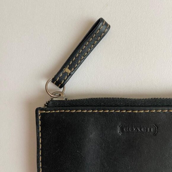 🆕 Coach Vintage Black Leather Key, Card, & Coin Wallet - Picture 11 of 11